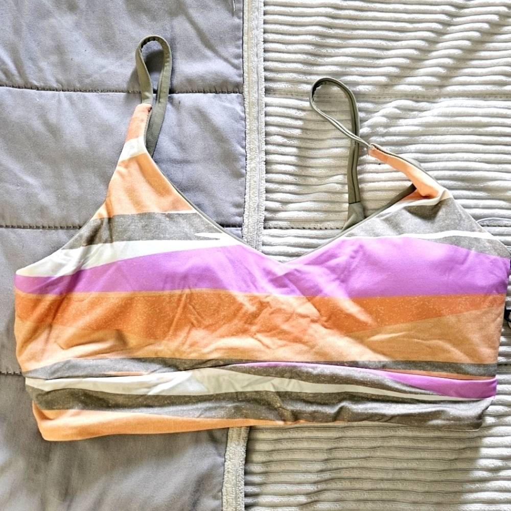 Prana Striped Multicolor Swim Top Size XS NWT